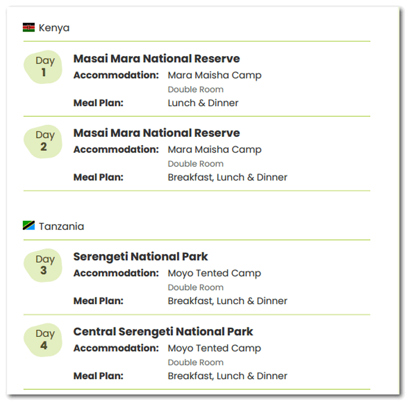 6-Days-Maasai-Serengeti-Wildlife-Package-Accommodation
